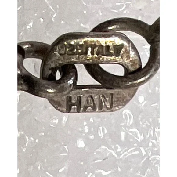 Silver Couple Pendant Necklace 18" Chain Yin Yang Dance Abstract Modernist Vtg - Picture 4 of 10